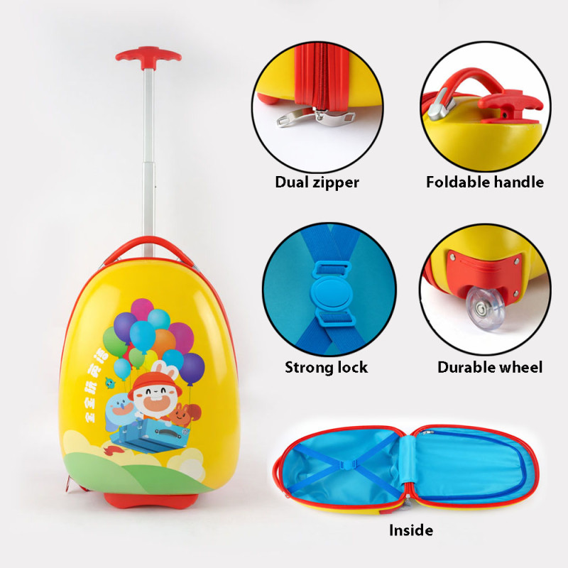 Carbon Plastic Airlen Kids Bag 16 inches - Yellow