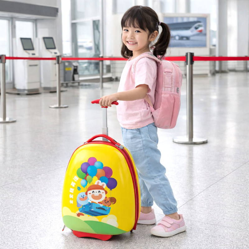 Carbon Plastic Airlen Kids Bag 16 inches - Yellow