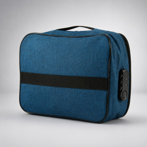Locking File Organizer – Secure Document Storage Bag in Dark Blue (35cm)