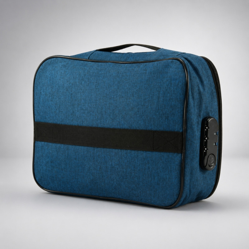 Locking File Organizer – Secure Document Storage Bag in Dark Blue (35cm)