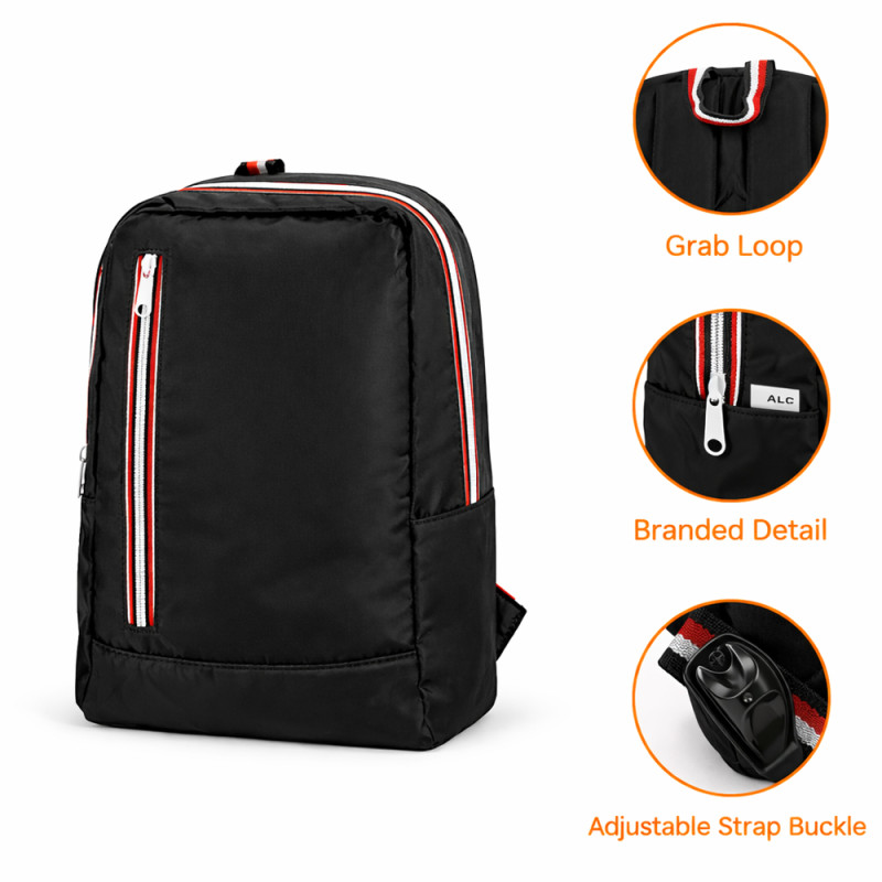 Urban Minimalist Student Backpack – Stealth Black (36cm)