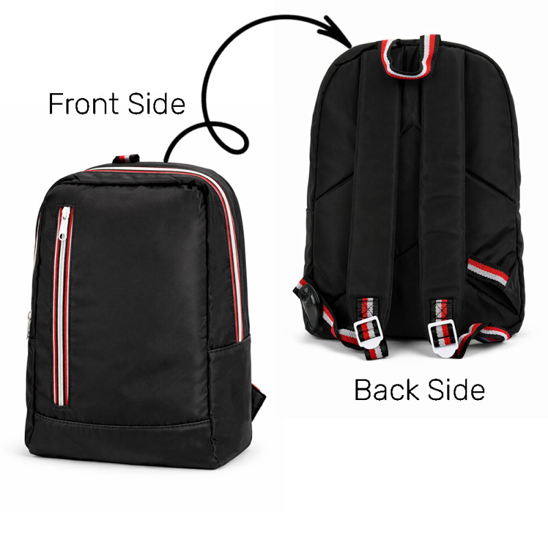 Urban Minimalist Student Backpack – Stealth Black (36cm)
