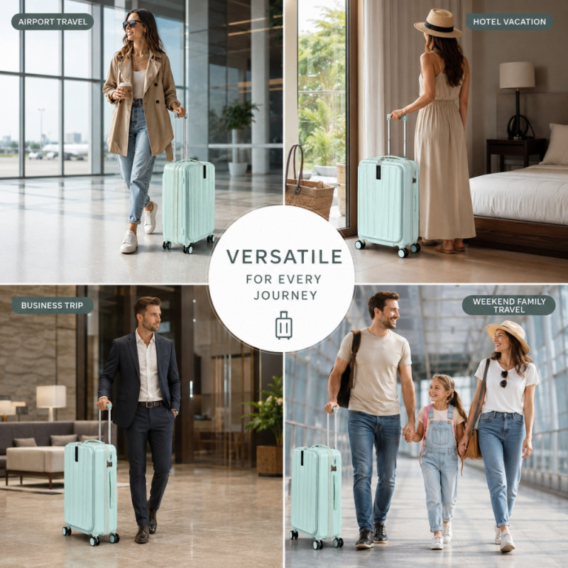 Fashion 20" Aqua Trolley - PVC Suitcase
