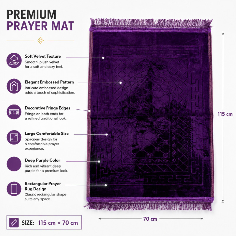 Premium Floor Rug/Carpet – Dark Violet Purple Non-Slip Design (115 x 70 cm)