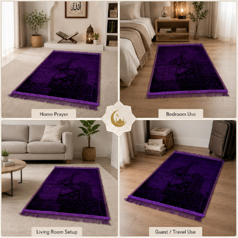 Premium Floor Rug/Carpet – Dark Violet Purple Non-Slip Design (115 x 70 cm)