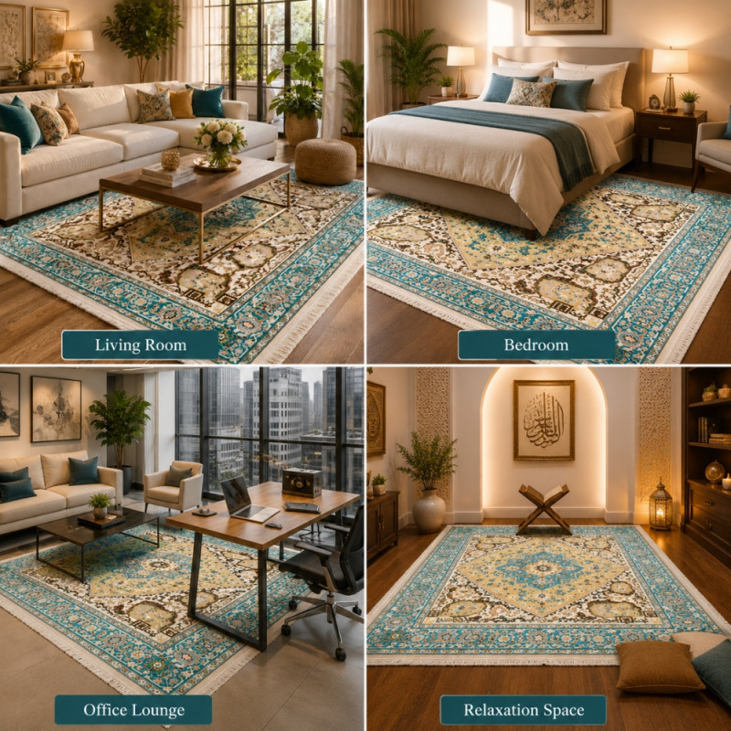 Premium Floor Rug/Carpet – multi color Non-Slip Design (250 x 200cm)
