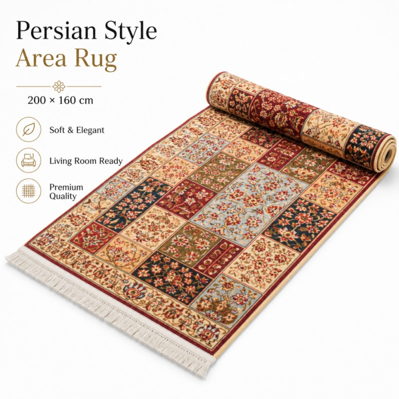 Premium Floor Rug/Carpet – multi color Non-Slip Design (200 x 160cm)