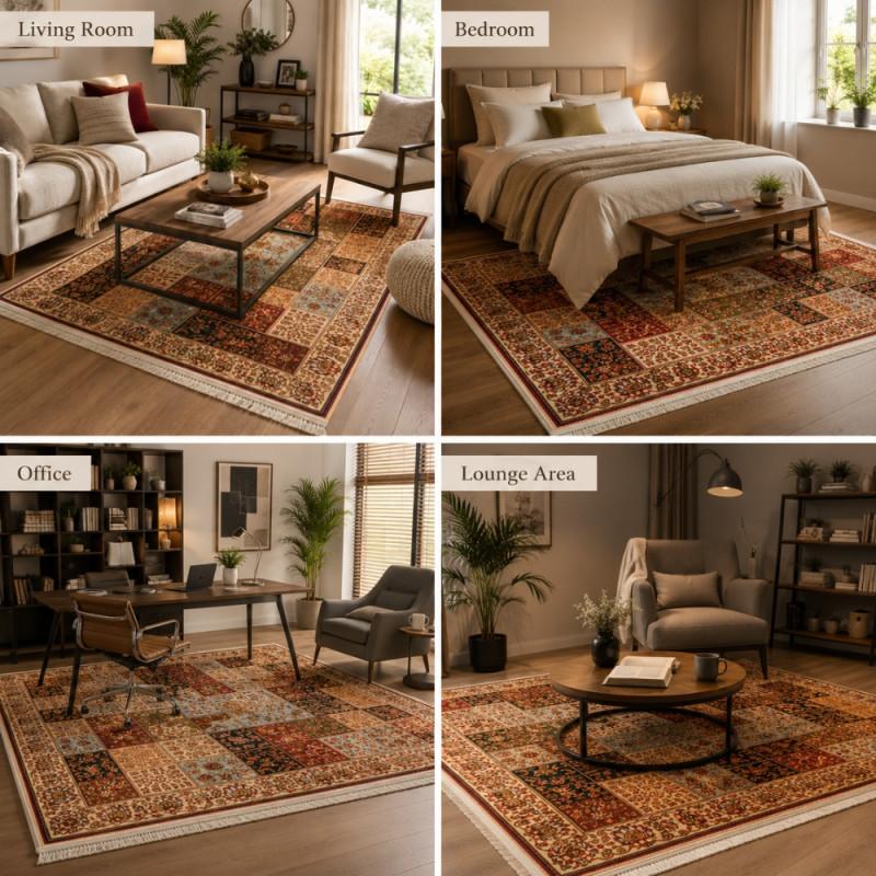 Premium Floor Rug/Carpet – multi color Non-Slip Design (200 x 160cm)