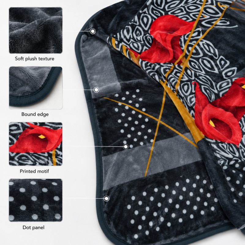 Elegant Softness TSHETSHE Blanket – Black (Queen)