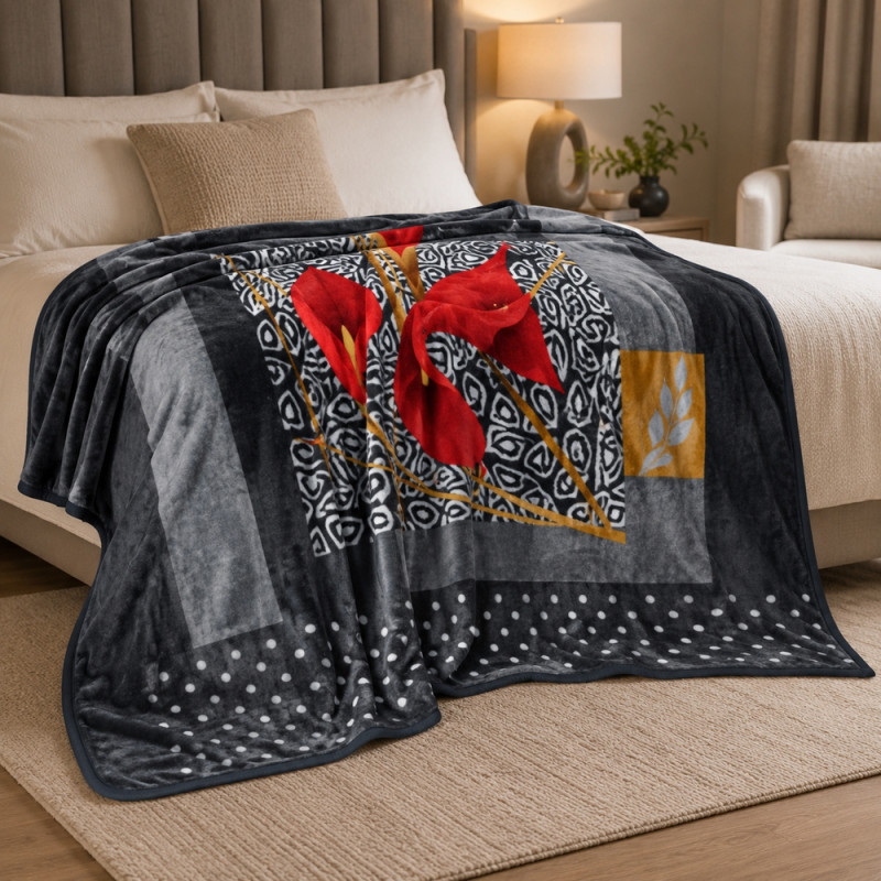Elegant Softness TSHETSHE Blanket – Black (Queen)