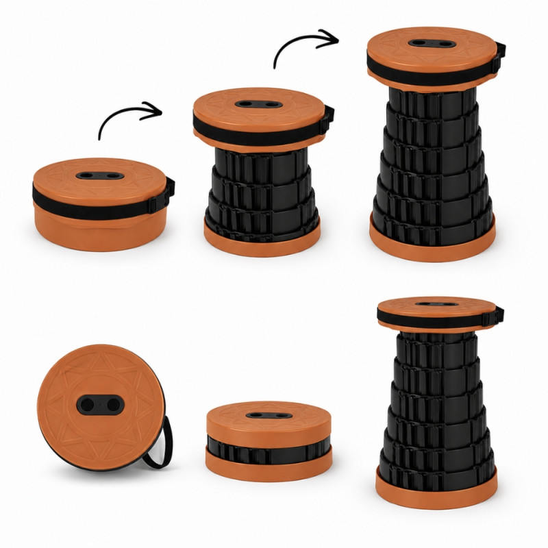 Professional Portable Foldable Telescopic Stool – Multi-Color Outdoor Seating (44cm)