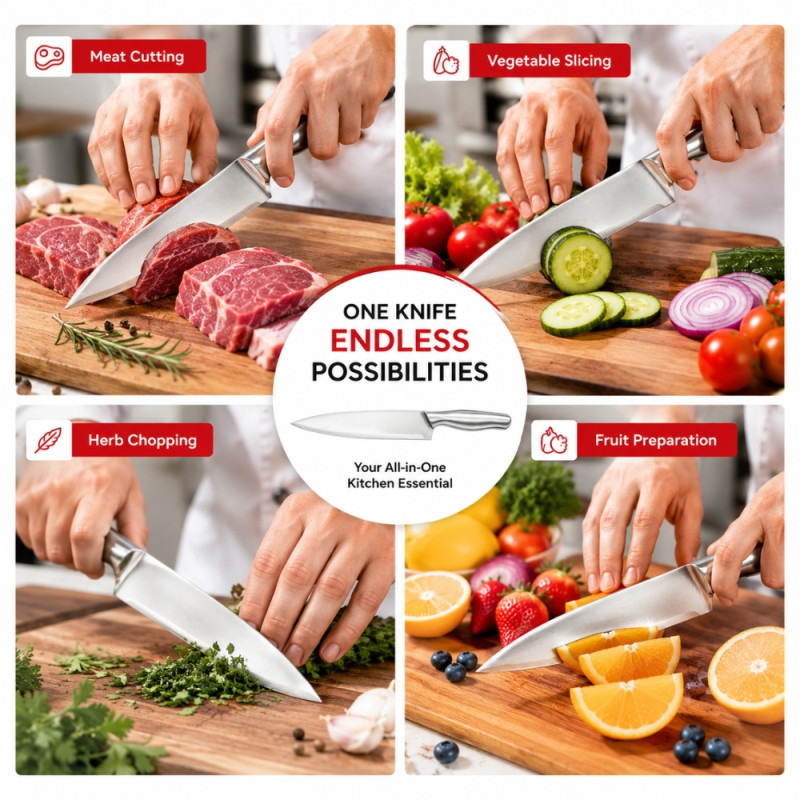 Professional Kitchen Knife Set – Silver Sharp Blades (30x4cm)