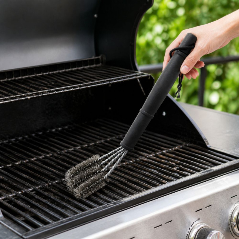 Professional Heavy-Duty Barbecue Grill Cleaning Brush – Stainless Steel Bristles (42cm)
