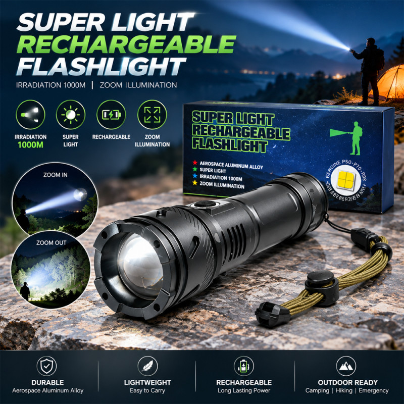 Super Light Rechargeable Flashlight