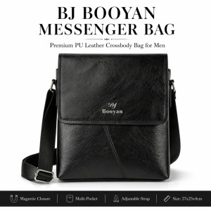 Men’s Executive Leather-Style Messenger Bag – Obsidian Black (27cm) Men’s Executive Leather-Style Messenger Bag – Obsidian Black (27cm)