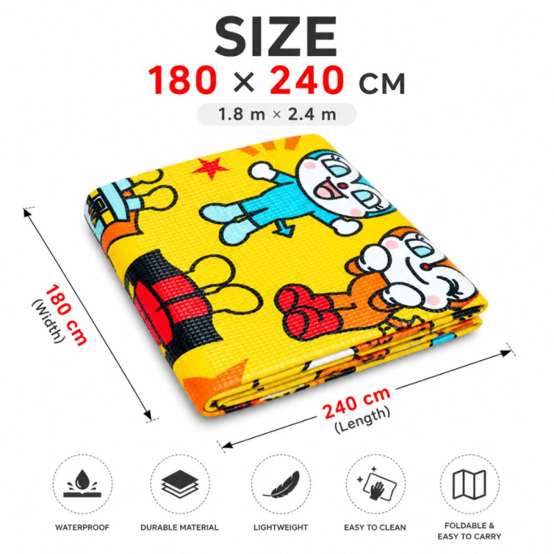Professional Large Outdoor Picnic & Beach Mat – Sand-Proof Woven Polypropylene (180x240cm)