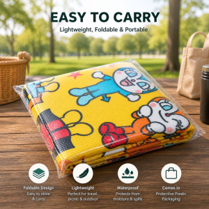 Professional Large Outdoor Picnic & Beach Mat – Sand-Proof Woven Polypropylene (180x240cm)