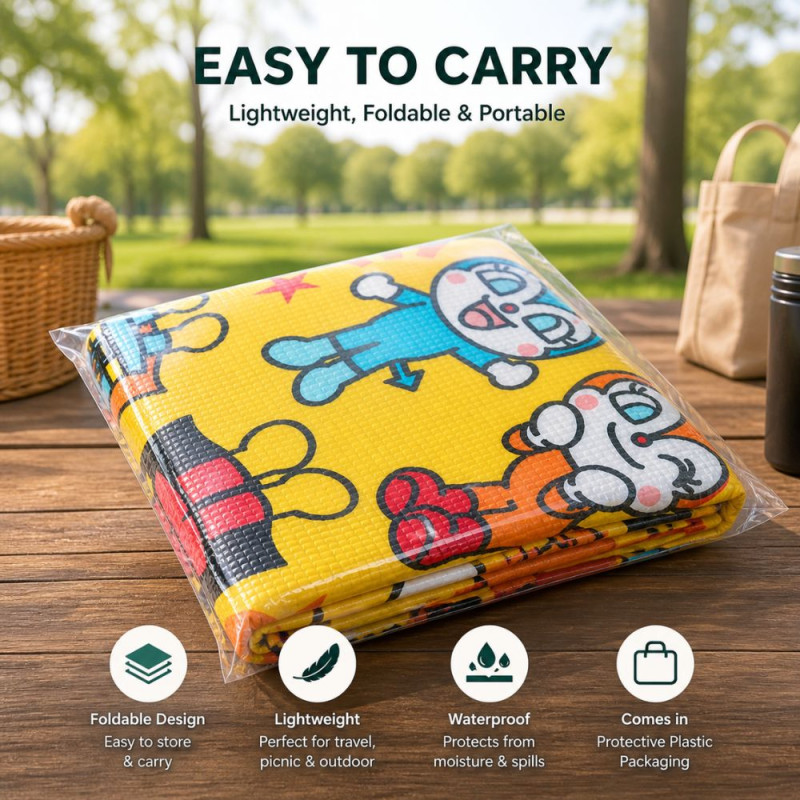 Professional Large Outdoor Picnic & Beach Mat – Sand-Proof Woven Polypropylene (180x240cm)