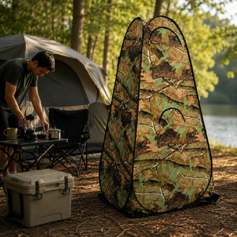 Outdoors Pop-Up Privacy Tent in Camouflage (120x120x190cm) – Green