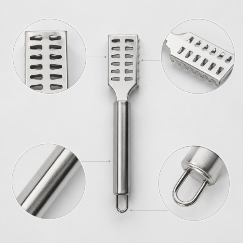Square Fish Scale Planing Tool – Silver (20x4cm)