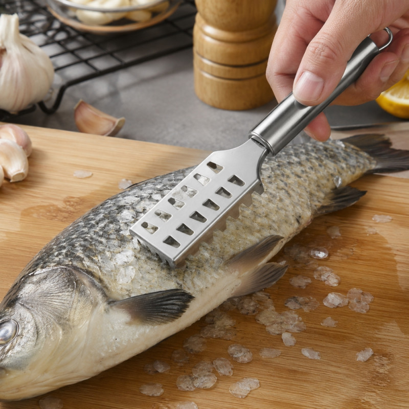 Square Fish Scale Planing Tool – Silver (20x4cm)