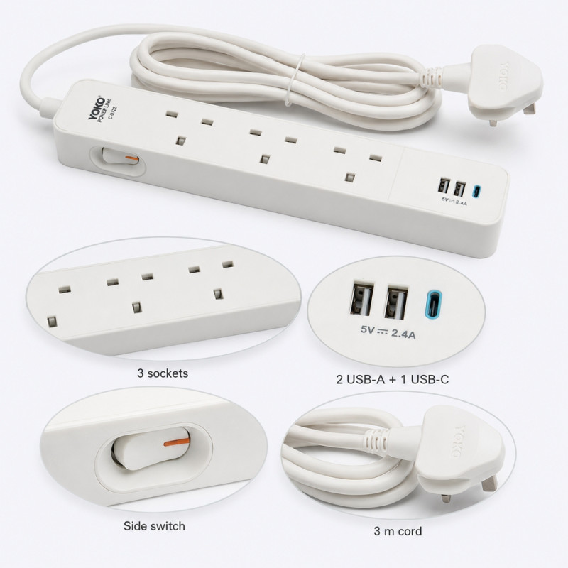 Yoko Power Link Extension Socket – Compact (28x6cm)