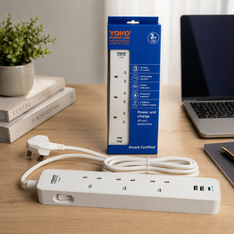 Yoko Power Link Extension Socket – Compact (28x6cm)