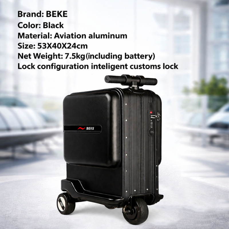 BEKE Premium 20-Inch Electric Ride-On Smart Trolley – Matte Black