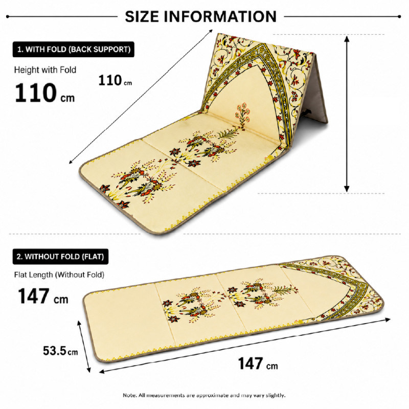 Premium Floor Rug/Carpet – Cream &amp; Olive Non-Slip Design (147 x 53.5 cm)