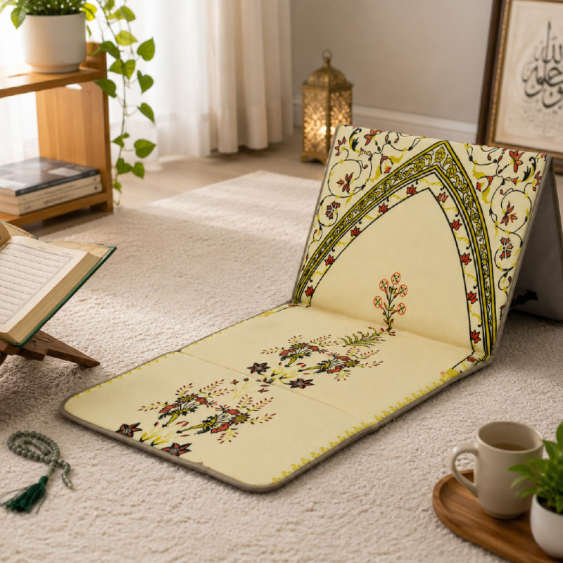 Premium Floor Rug/Carpet – Cream &amp; Olive Non-Slip Design (147 x 53.5 cm)