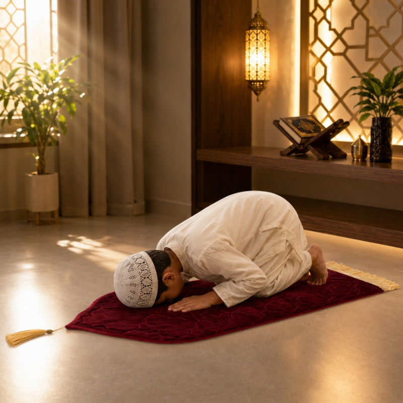 Kids Prayer Mat – Red (68x35cm)