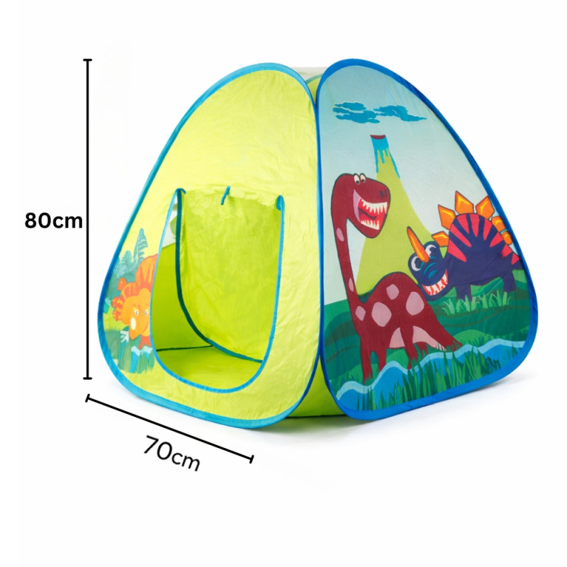 Kids Dino-Adventure Pop-Up Play Tent – Vibrant Lime Prehistoric Edition (80 x 70cm)