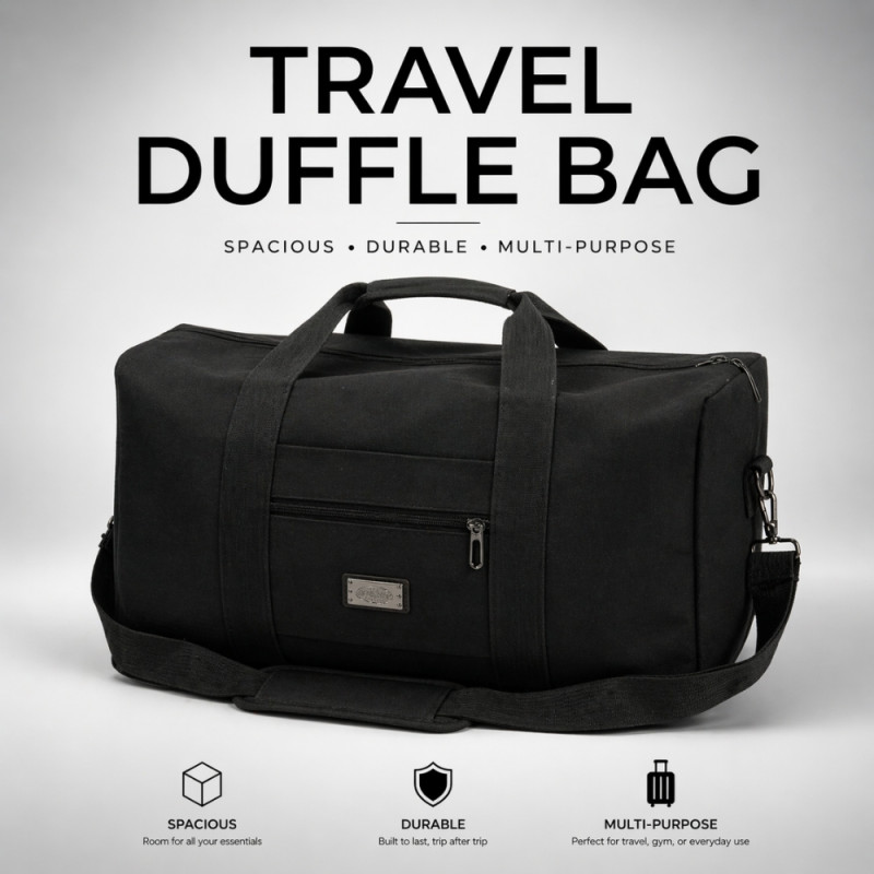 Men’s Executive Travel Duffel – Stealth Black (60cm)