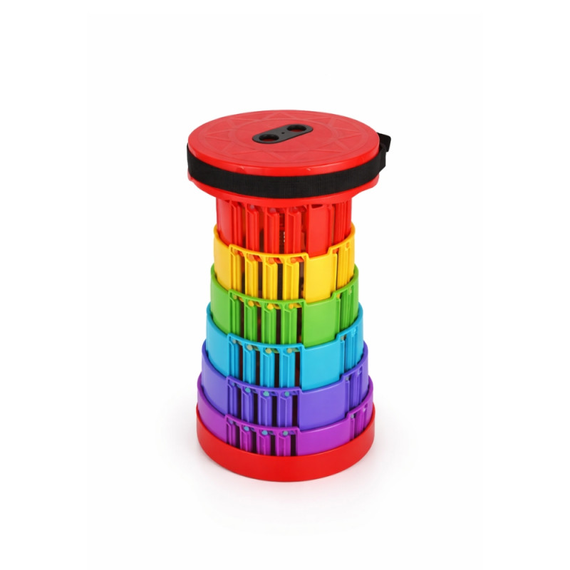 Portable Foldable Telescoping Camping Stool – Multi color Outdoor Seating (44 x 25cm)