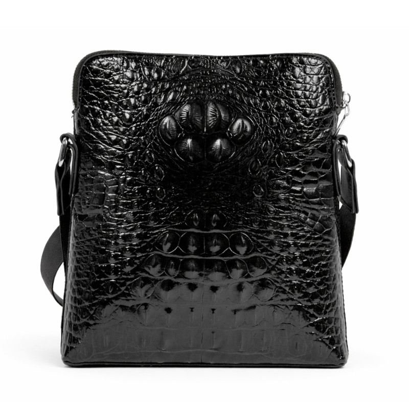 Premium Embossed Crocodile Texture Men's Crossbody Messenger Bag
