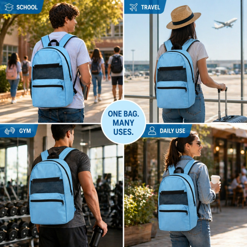 Kids' Active Explorer Backpack – Sky Blue (42cm)