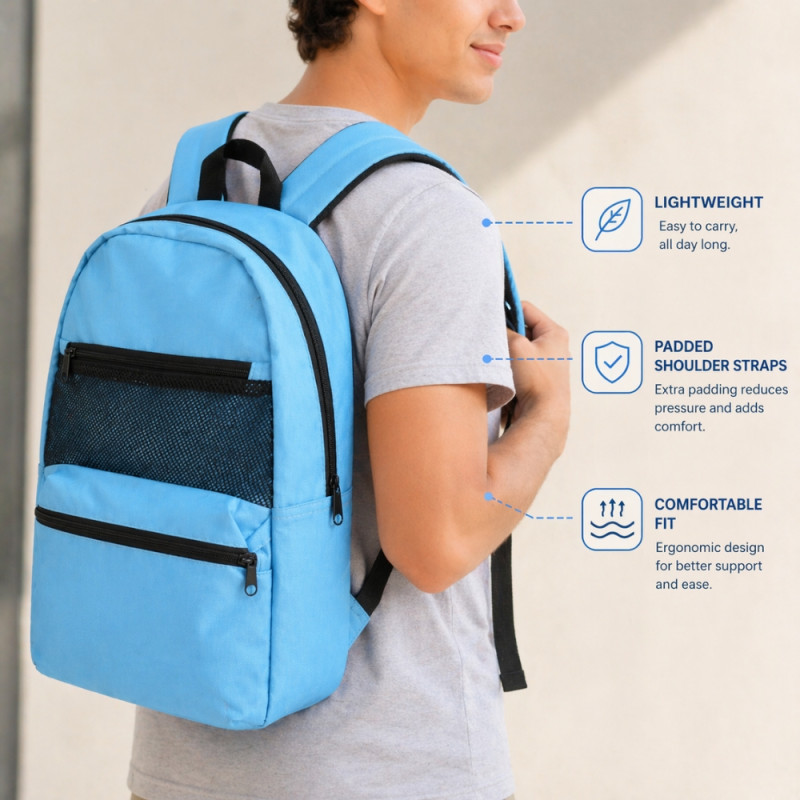 Kids' Active Explorer Backpack – Sky Blue (42cm)