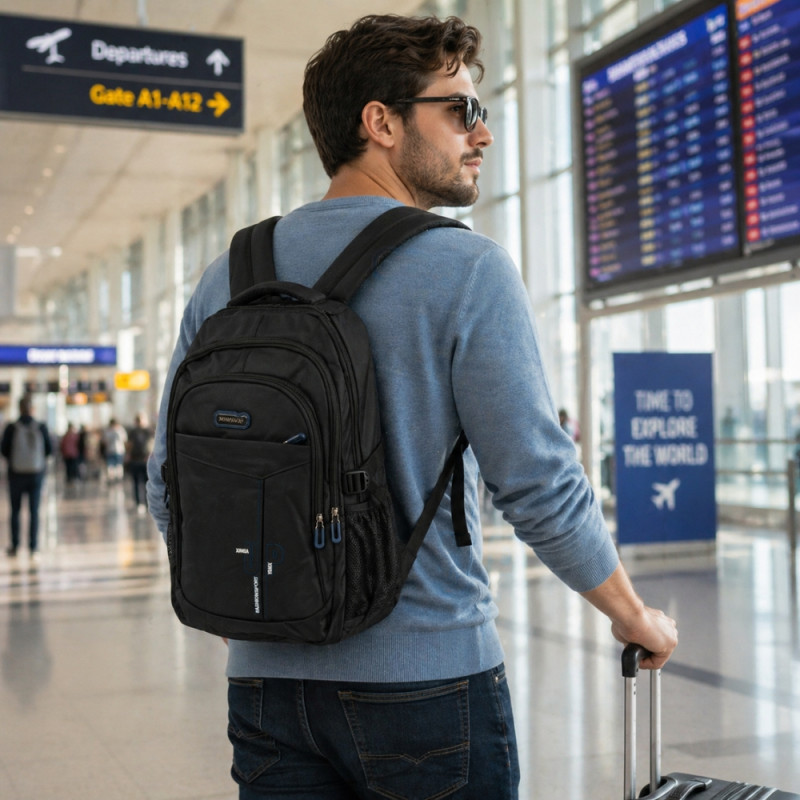 Professional Vimix Structured Multi-Compartment Backpack – Sleek Black (47cm)
