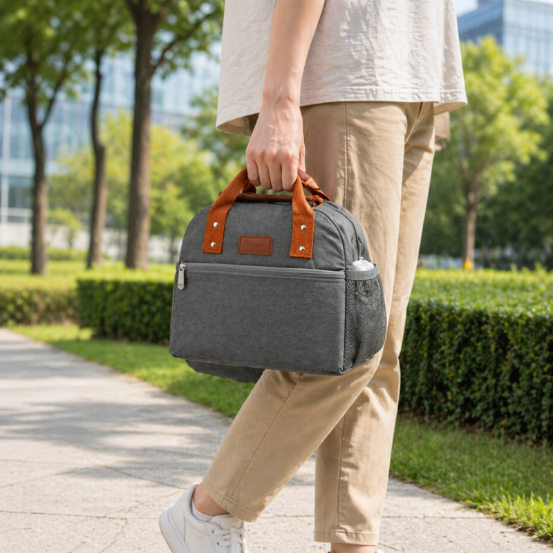 Professional Insulated Lunch Bag – Sleek Granite Grey (27cm)