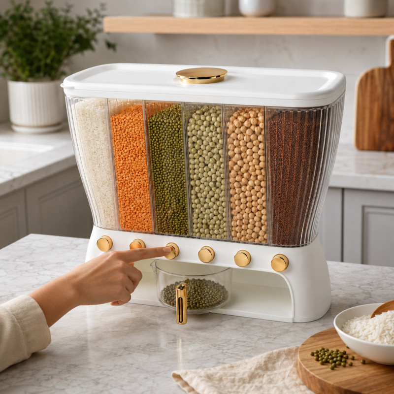 Multi Compartment Kitchen Storage Dispenser