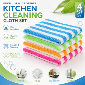 Disruptive set of four premium microfiber cleaning cloths – Multi Color (4PCS)