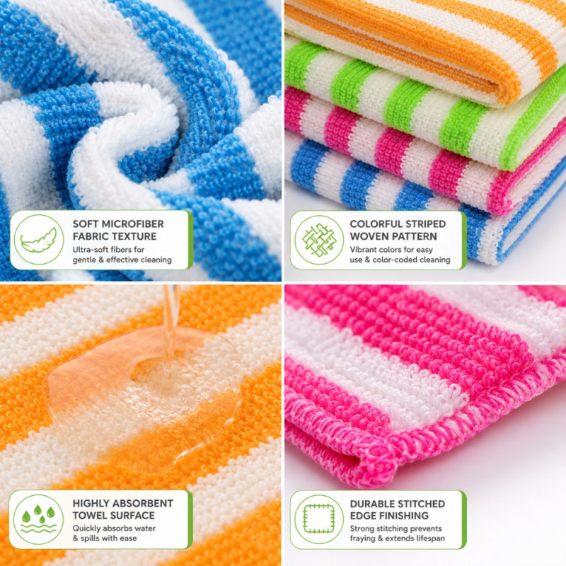 Disruptive set of four premium microfiber cleaning cloths – Multi Color (4PCS)