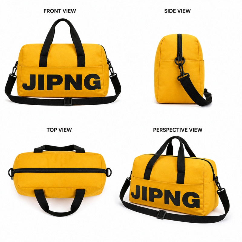 Practical Travel Duffel – Vibrant Yellow & Black (49cm)