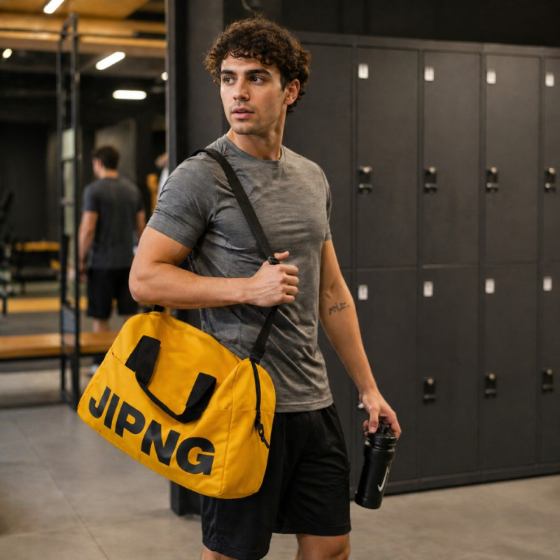 Practical Travel Duffel – Vibrant Yellow & Black (49cm)