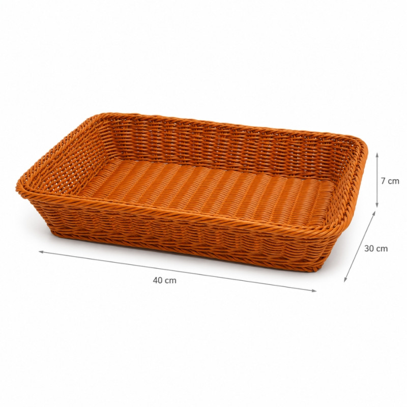 Rectangular Woven Storage Basket – Natural (H-7cm X W-30cm X L-40cm)