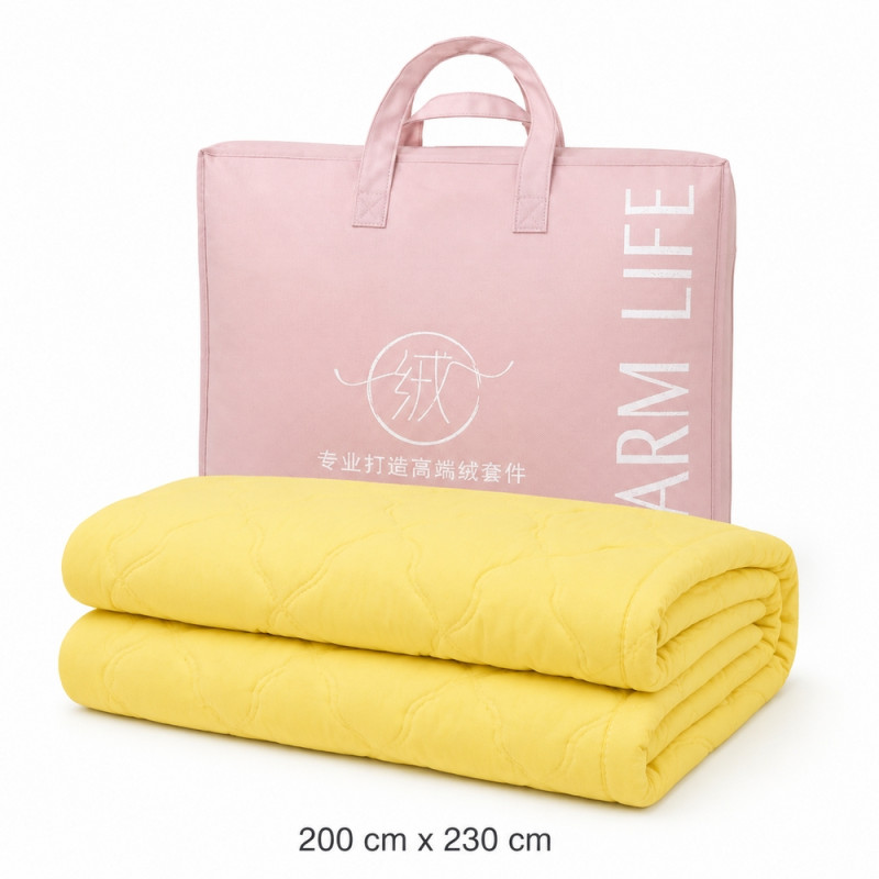 Quilted Yellow Blanket - King Size