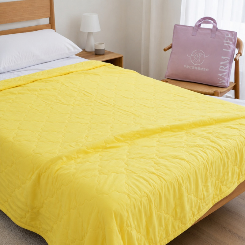 Quilted Yellow Blanket - King Size