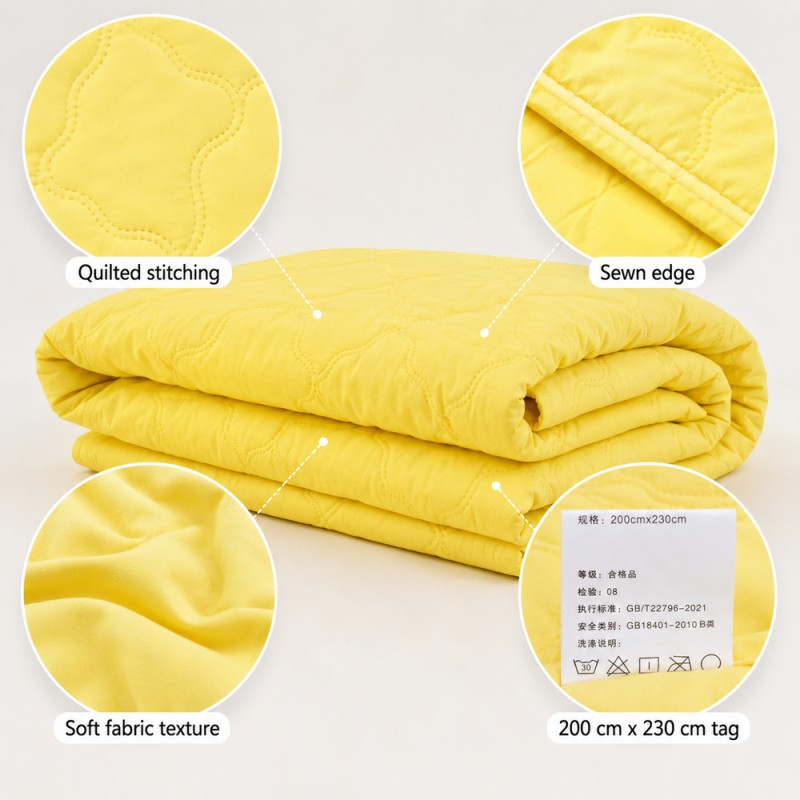 Quilted Yellow Blanket - King Size