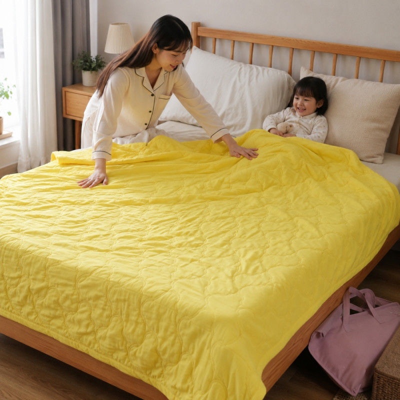 Quilted Yellow Blanket - King Size