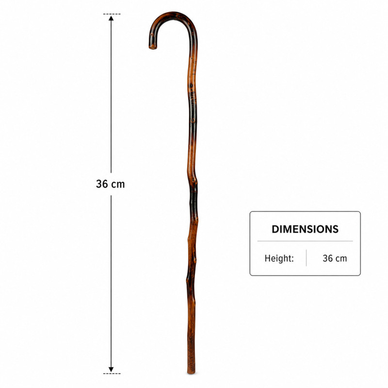 Professional Handmade Black & Brown Wooden Walking Cane – Rustic Natural Design (36")